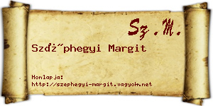 Széphegyi Margit névjegykártya