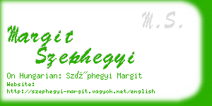 margit szephegyi business card